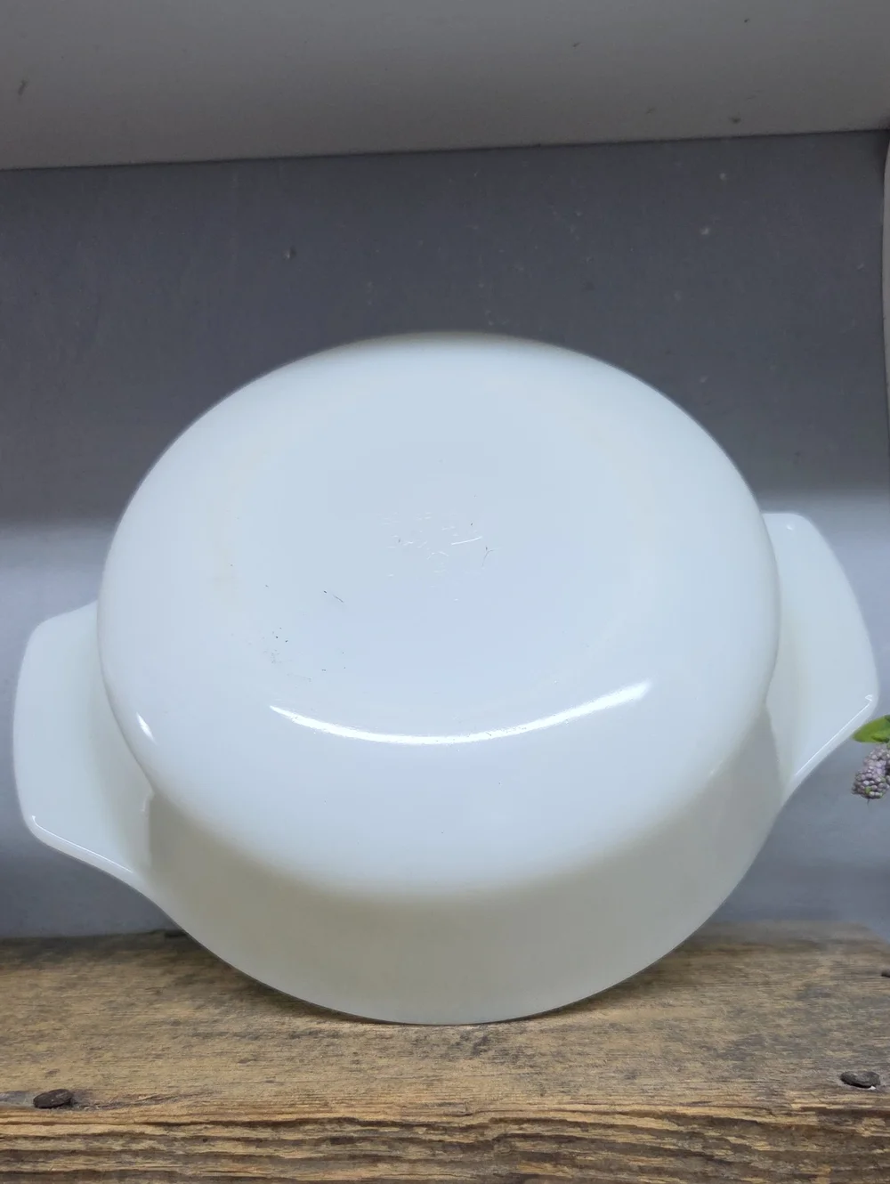 Vintage Anchor Hocking Fire King Milk Glass Casserole Dish Blue Corn Flower